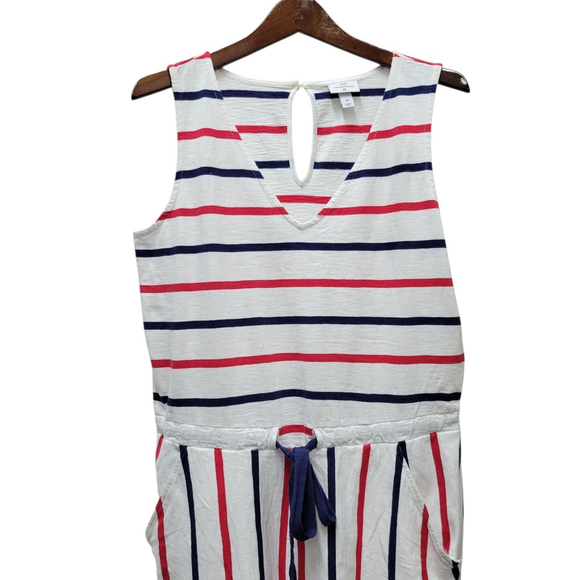 Vineyard Vines Sleeveless Romper Women's Red-White-Blue Stripe Medium - Picture 5 of 9